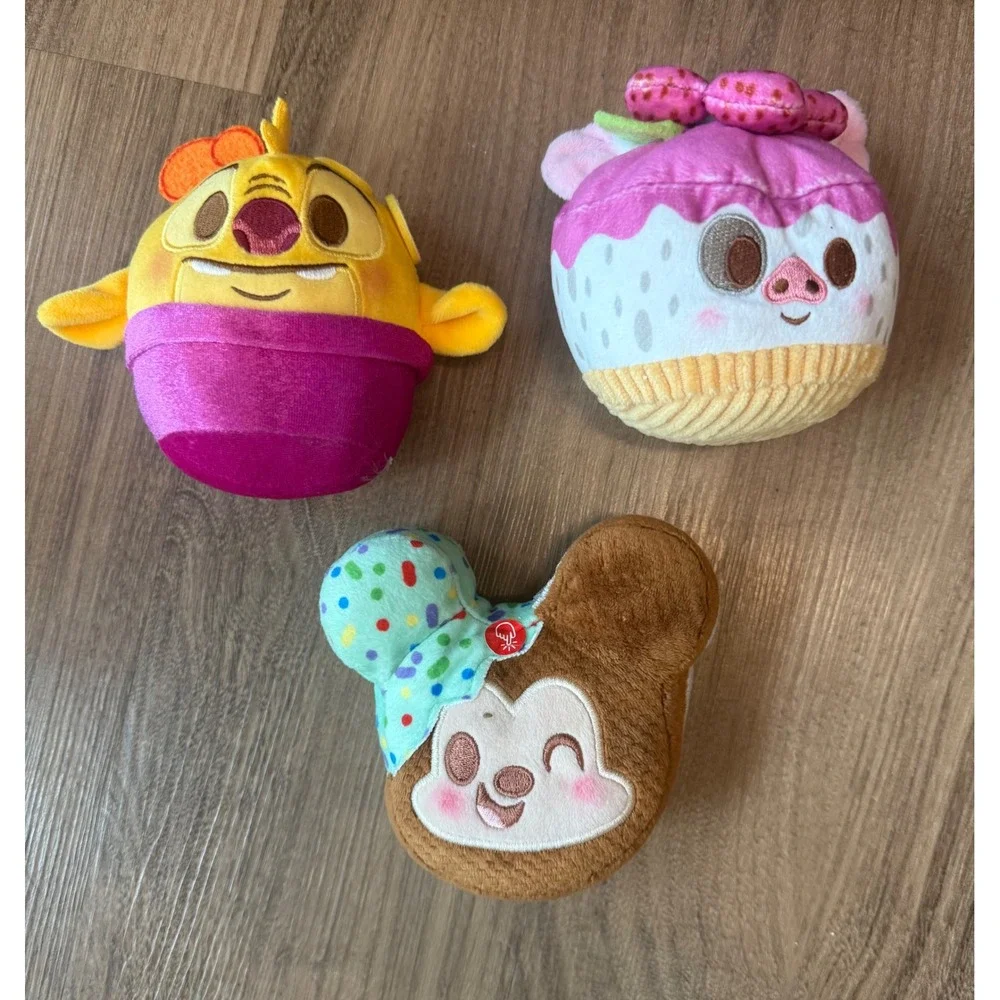 Disney Munchlings Plush Set Mickey Ice Cream Piglet Cupcake Stitch Pineapple 3pc